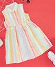 Pantaloons Junior Cotton Sleeveless Striped Shirt Style Dress - Yellow & Blue