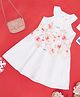 Pantaloons Junior Cotton Sleeveless Floral Printed Dress - White