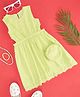 Pantaloons Junior Cambric Sleeveless Schiffli Embroidered Dress With Bag - Green