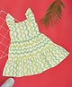 Pantaloons Junior Frill Sleeves Chevron Printed Dress - Light Green