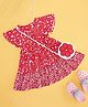 Pantaloons Junior Half Bell Sleeves Floral Printed Dress With Bag - Red