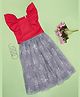 Pantaloons Junior Sleeveless Solid Top With Floral Sequin Embellished Skirt - Pink