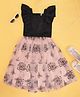 Pantaloons Junior Sleeveless Foil Stripped Top With Floral Printed Skirt -  Black