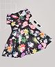 Pantaloons Junior Sleeveless Floral Printed Pleated Dress - Black