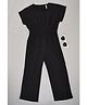 Pantaloons Junior Half Sleeves Solid Jumpsuit - Black