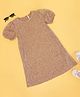 Pantaloons Junior Half Sleeves Sequin Embellished Dress - Golden