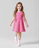 Primo Gino Woven Sleeveless Textured Solid Dress - Dark Pink