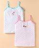 Bodycare Cotton Knit Sleeveless Slips With Polka Dots Print Pack Of 2 - White