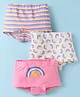 Bodycare Cotton  Knit Hipsters with Stripes & Rainbow Print Pack of 3 - Pink  & Offwhite