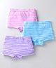 Bodycare Cotton Knit Tie & Dye Panties with Stripes Pack of 3 - Light Blue Pink & Lavender