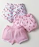 Bodycare Cotton Knit Bloomers With Stripes & Tropical Theme Print Pack Of 3 - Pink & White