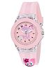 KIDSUN Cat Applique Detailed Seven Light Analogue Watch With Redium Strap - Pink