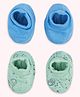 Pantaloons Baby Cotton Pack Of 2 Solid & Bird Printed Booties - Multi Colour