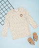 Pantaloons Baby Cotton Full Sleeves Abstract Printed Patch Detailed Sweater - Off White