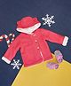 Pantaloons Baby Cotton Full Sleeves Textured Hooded Sweater - Pink