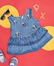 Pantaloons Baby Sleeveless Birds Embroidered Layered Top - Blue