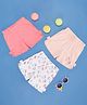 Pantaloons Baby Cotton Pack Of 3 Unicorns Printed & Bow Applique Detailed Shorts - Multi Colour