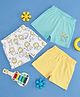 Pantaloons Baby Cotton Pack Of 3 Solid & Lions Printed Shorts - Multi Colour
