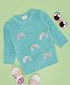 Pantaloons Baby Full Sleeves Rainbow Sequin Embellished Sweater - Turquoise
