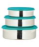 Gluman Stainless Steel Round Container for Food Storage Set of 3 (1900 + 1250 + 750) ml