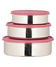 Gluman Stainless Steel Round Container for Food Storage Set of 3 (1900 + 1250 + 750) ml