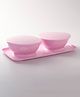 Gluman Peppy Bowl Set with Tray for Serving Snacks - 500 ml