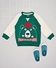Pantaloons Baby Full Raglan Sleeves Teddy Bear Designed Sweatshirt - Green