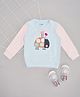 Pantaloons Baby Full Sleeves Lady Bug Designed Sweatshirt - Light Blue