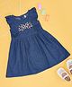 Pantaloons Baby Sleeveless Floral Embroidered Dress - Navy Blue