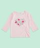 Pantaloons Baby Cotton Full Sleeves Floral Applique Detailed Top - Pink
