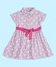 Pantaloons Baby Cotton Cap Sleeves Polka Dots Printed Shirt Style Dress - Lavender