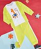 Pantaloons Baby Cotton Half Sleeves Giraffe Printed Tee With Joggers Set - Yellow