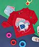 Pantaloons Baby Cotton Full Sleeves Mushrooms Printed Top - Red