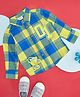 Pantaloons Baby Cotton Full Sleeves Cartoon Tennis Ball Patch Detailed Checked Shirt - Blue & Green