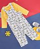 Pantaloons Baby Cotton Baby Animals Printed Dungaree With Full Sleeves Tee - Yellow