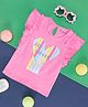 Pantaloons Baby Cotton Frill Sleeves So Loved Text Detailed Top - Pink