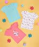 Pantaloons Baby Cotton Pack of 3 Half Sleeves Flamingo & Floral Printed Tees - Multi Colour