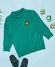 Pantaloons Baby Full Sleeves Aeroplane Patch Embroidered Sweater - Green