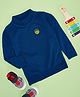 Pantaloons Baby Full Sleeves High Fly Text Patch Detailed Sweater - Blue