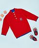 Pantaloons Baby Full Sleeves Alphabet Patch Detailed Sweater - Red