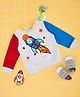 Pantaloons Baby Cotton Full Sleeves Rocket Embroidered & Printed Sweatshirt - Multi Colour
