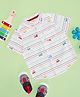 Pantaloons Baby Cotton Half Sleeves Striped & Cars Printed Shirt - White