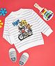 Pantaloons Baby Full Sleeves Striped & Tiger Printed Sweatshirt - White