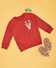 Pantaloons Baby Full Sleeves Reindeer Patch Embroidered Sweatshirt - Red