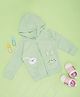 Pantaloons Baby Full Sleeves Rainbow Patch Embroidered Hooded Jacket - Mint