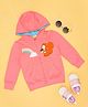 Pantaloons Baby Full Sleeves Squirrel Patch Detailed Hooded Jacket - Pink