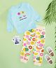 Pantaloons Baby Full Sleeves Butterfly Printed Sweatshirt With Pant - Light Blue