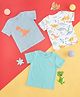 Pantaloons Baby Cotton Pack Of 3 Half Sleeves Dinosaur Printed Tees - Multi Colour