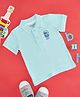 Pantaloons Baby Cotton Half Sleeves Beach Theme Printed Polo Tee - Blue