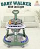 Infantso Runny Bunny Premium 4-in-1 Baby Walker with LED Light, 4-Level Cushion Seat & 3-level Height Adjustments - Walker, Bouncer, Feeding Table and Parental Push bar 6 Months to 24 months - 15kgs - Green
